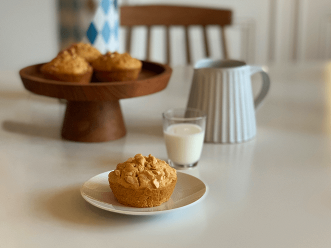 Muffins med gulerod og jordnødder