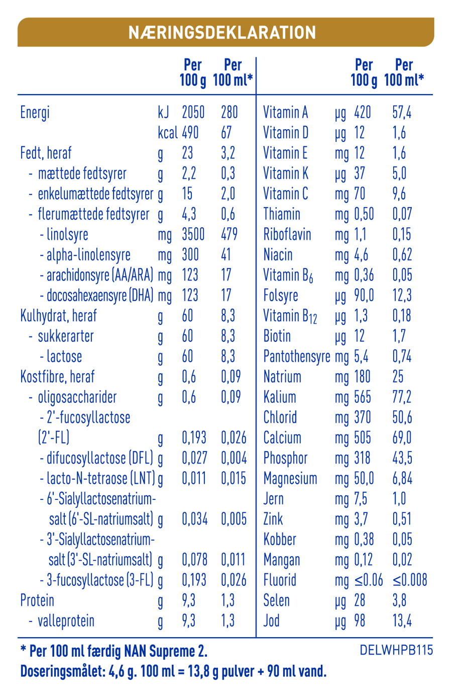 Nestlé NAN SUPREME 2 pulver 800g dåse nutr