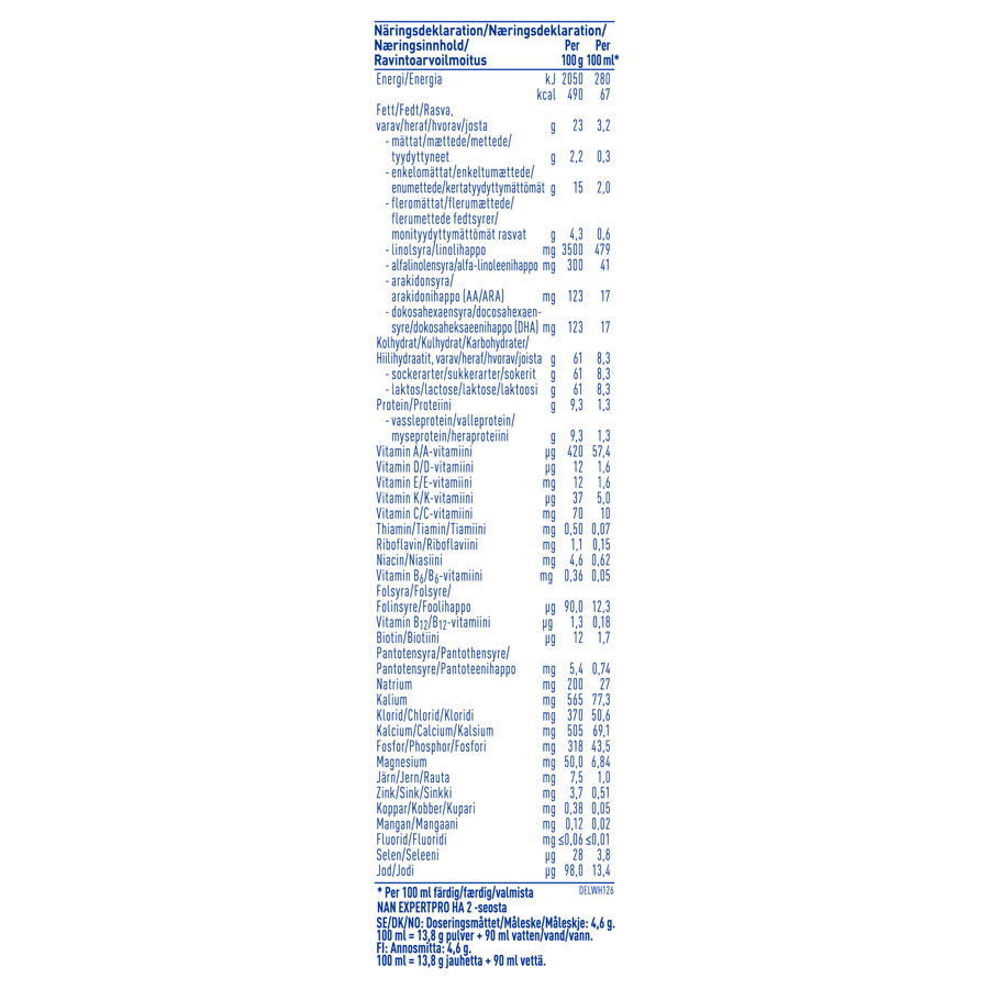 Nestlé NAN EXPERTPRO HA 2, tilskudsblanding 800g